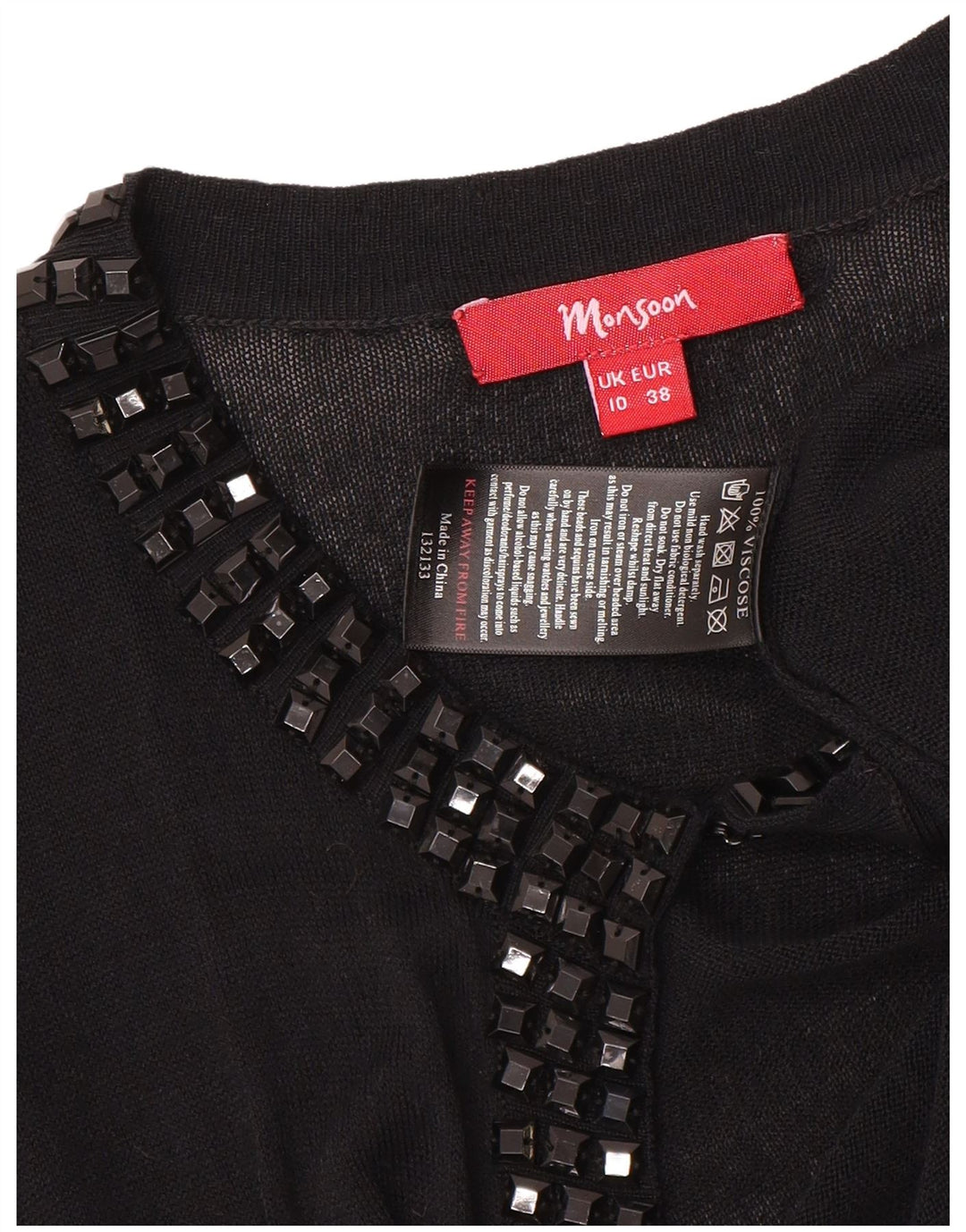 MONSOON Womens Bolero Jumper UK 10 Small Black Viscose