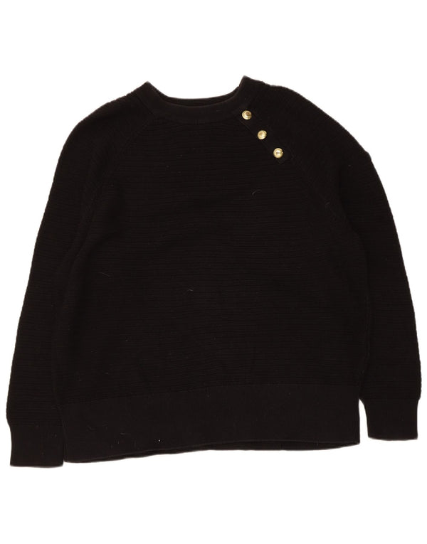Maglione maglione con scollo a barca vestibilità regolare da donna Barbour UK 12 medio nero