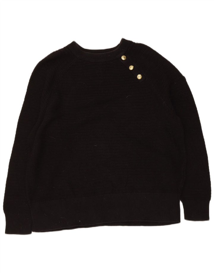 Maglione maglione con scollo a barca vestibilità regolare da donna Barbour UK 12 medio nero