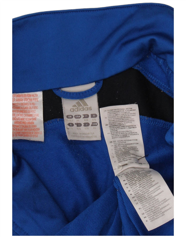 Giacca da tuta da ragazzo Adidas 15-16 anni in poliestere color block blu