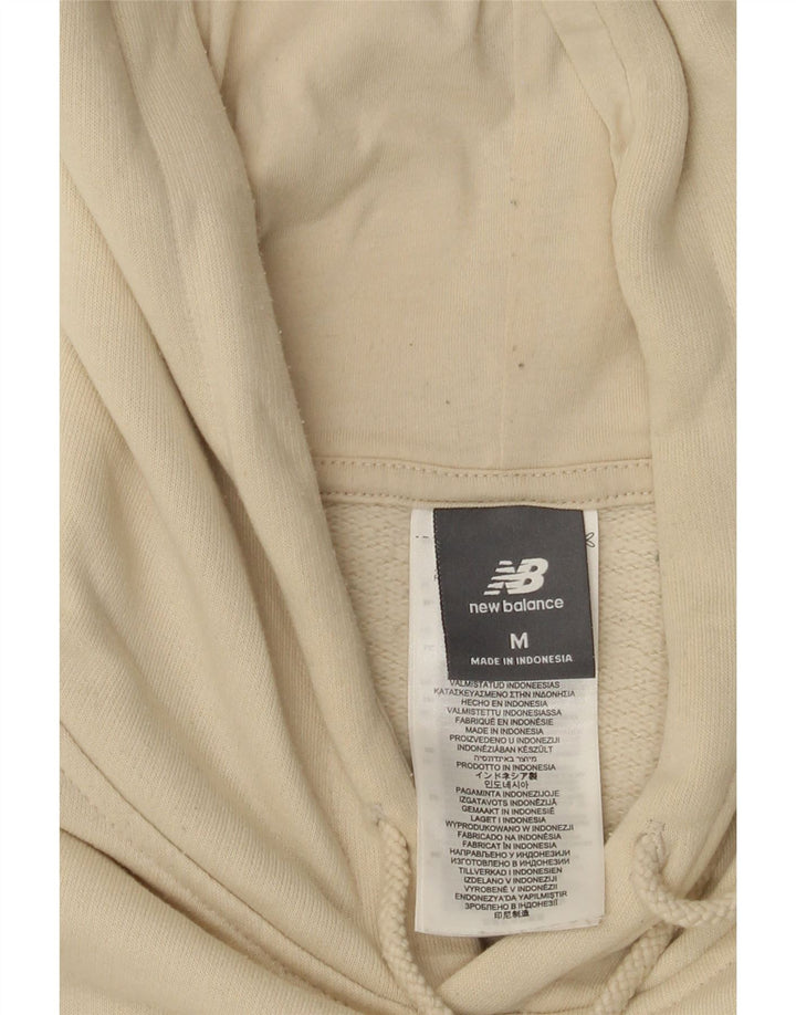 NEW BALANCE Maglione con cappuccio ampio con grafica da uomo in cotone beige medio