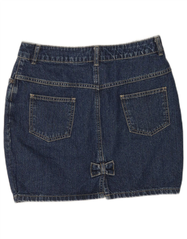 Mini gonna in denim da donna Explorer UK 10 piccola W28 cotone blu