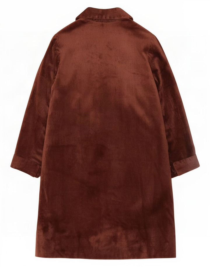 Soprabito vintage in velluto da donna UK 14 marrone medio