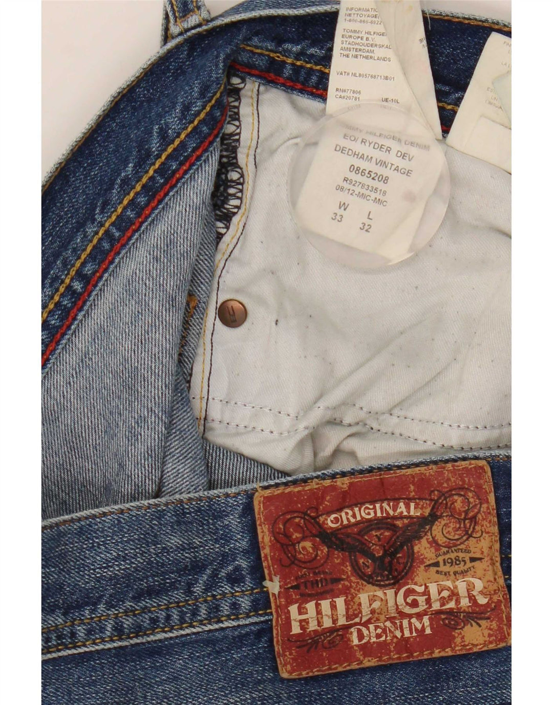 Jeans dritti da uomo Tommy Hilfiger W33 L32 cotone blu