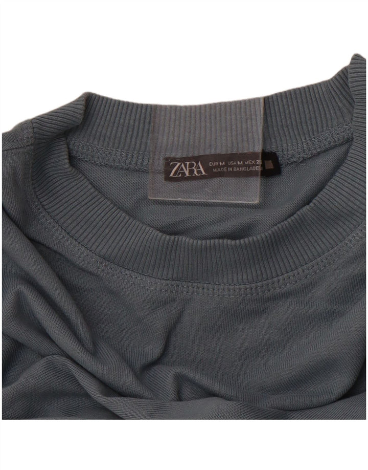 Felpa da Donna ZARA Maglione UK 14 Grigio Medio