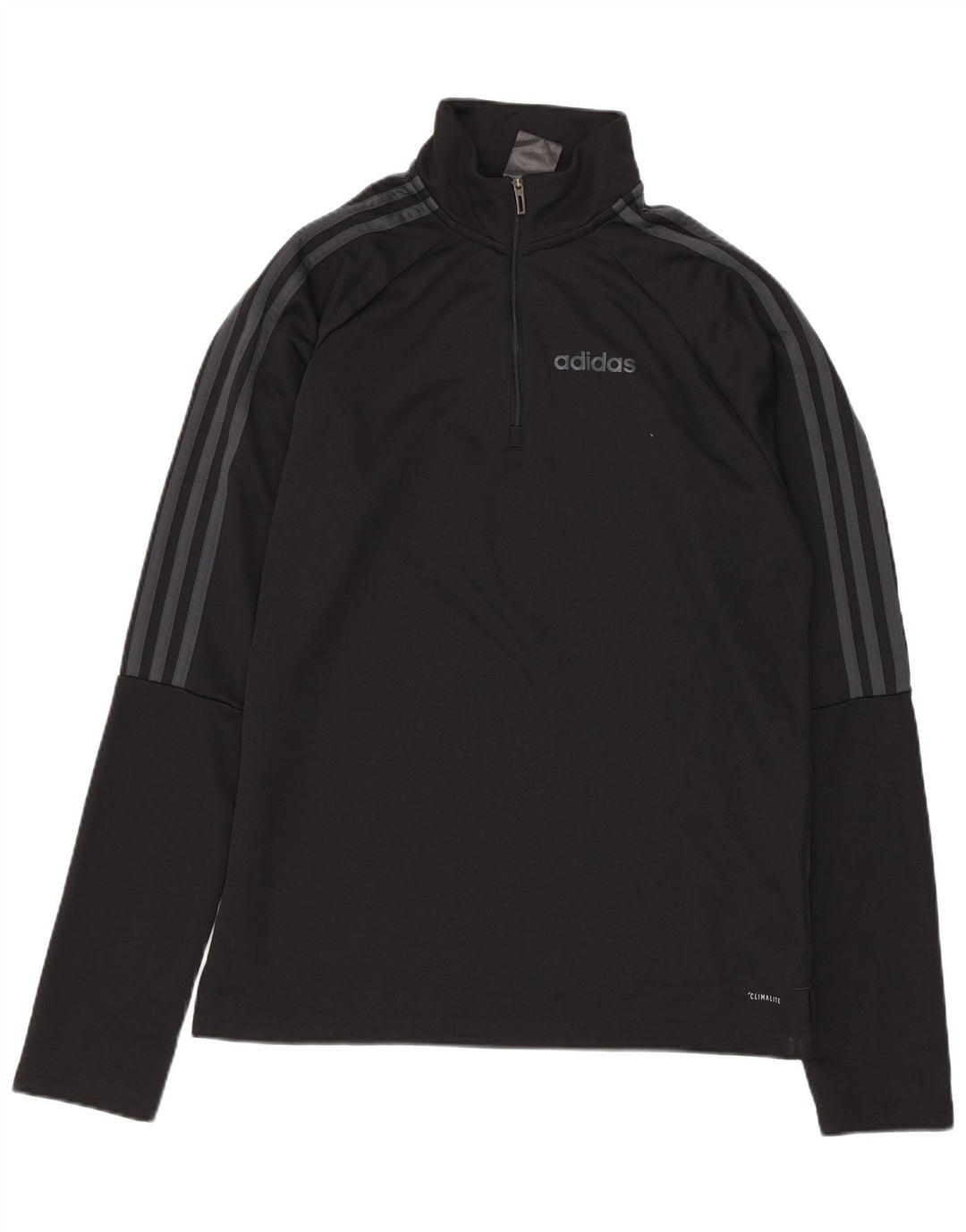 ADIDAS Maglia da ginnastica da uomo Climalite con zip e collo, piccola, nera