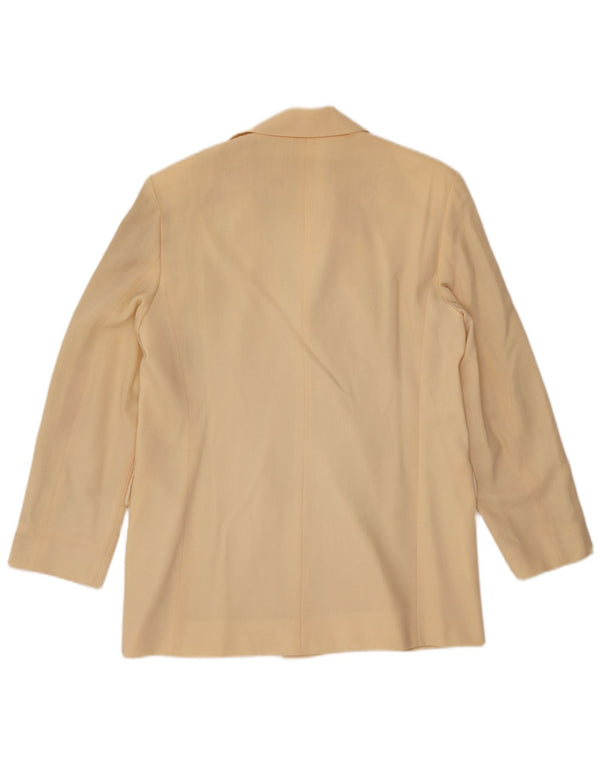 MARELLA Giacca blazer doppiopetto da donna UK 16 grande lana gialla