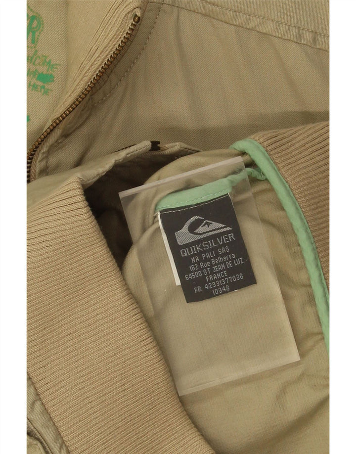 QUIKSILVER Mens Utility Jacket UK 36 Small Beige Cotton Vintage Quiksilver and Second-Hand Quiksilver from Messina Hembry 