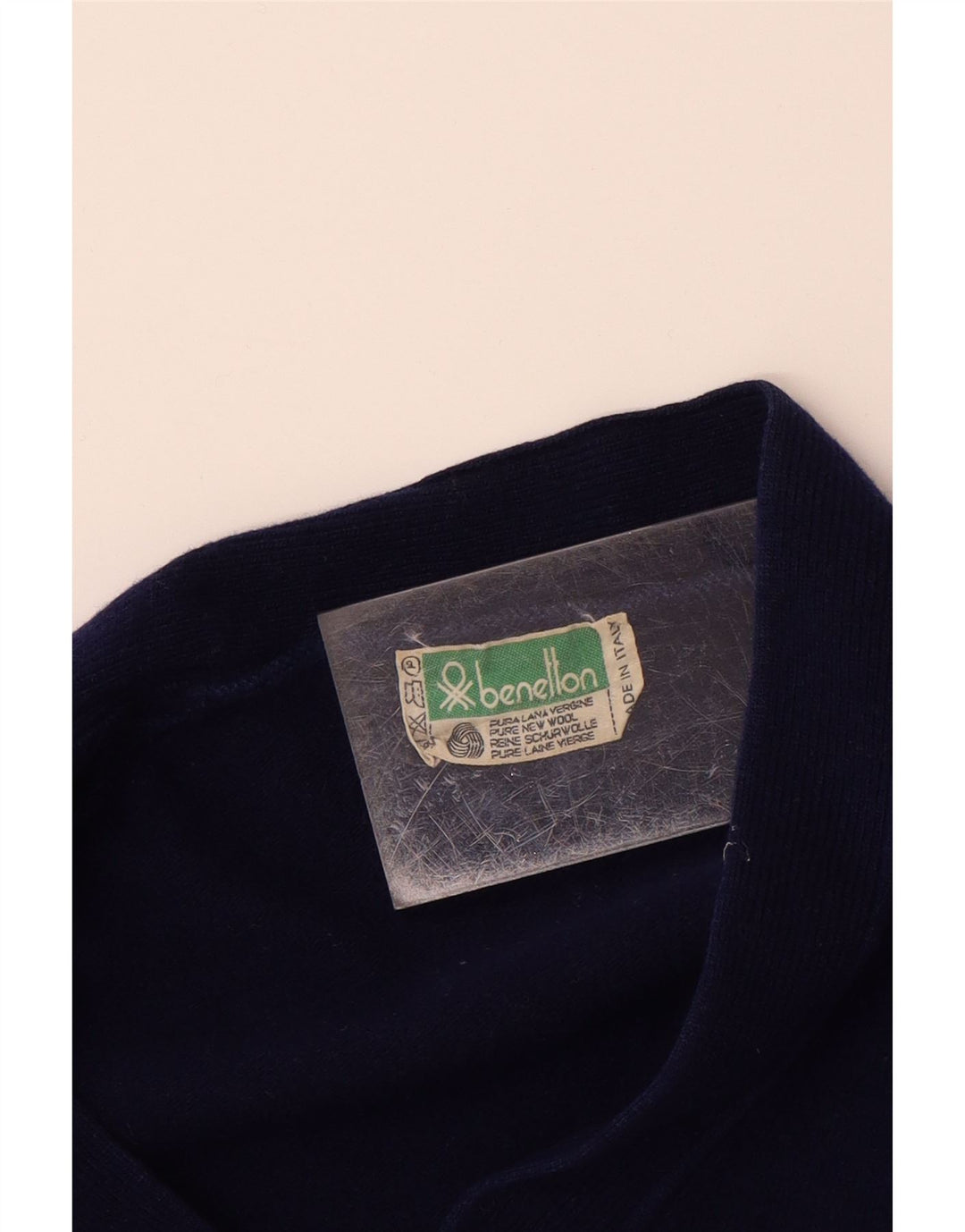 Maglione Cardigan Bambino BENETTON 13-14 Anni Blu Navy in Lana
