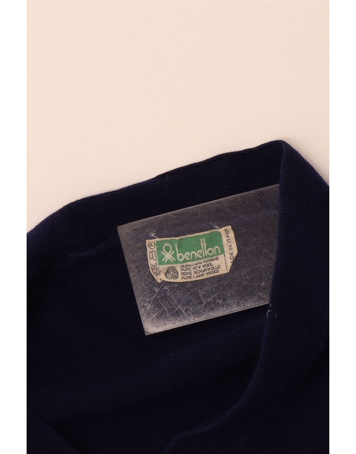 Maglione Cardigan Bambino BENETTON 13-14 Anni Blu Navy in Lana