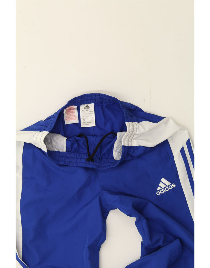 ADIDAS Boys Tracksuit Trousers 13-14 Years  Blue Colourblock Polyester Vintage Adidas and Second-Hand Adidas from Messina Hembry 