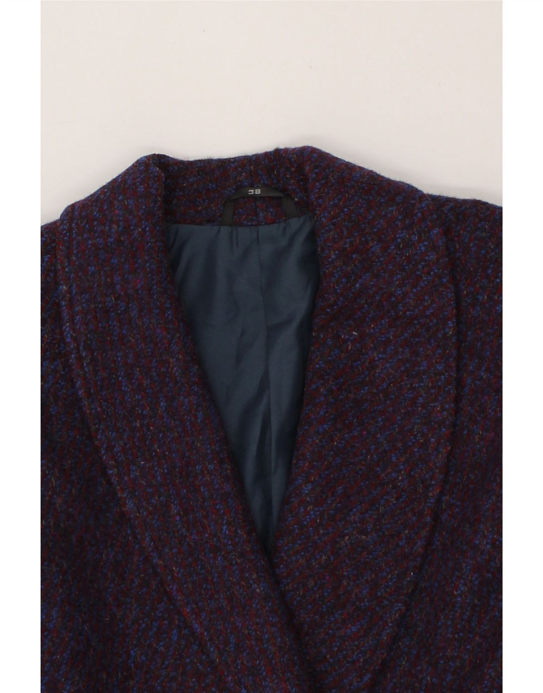 VINTAGE Womens Loose Fit Double Breasted Coat EU 38 Medium Purple Wool Vintage Vintage and Second-Hand Vintage from Messina Hembry 