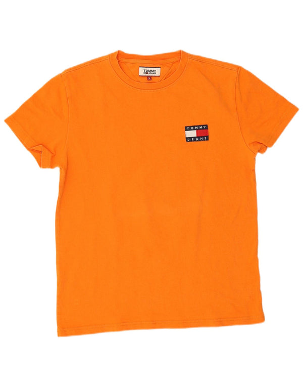 T-shirt da uomo Tommy Hilfiger Top Small in cotone arancione