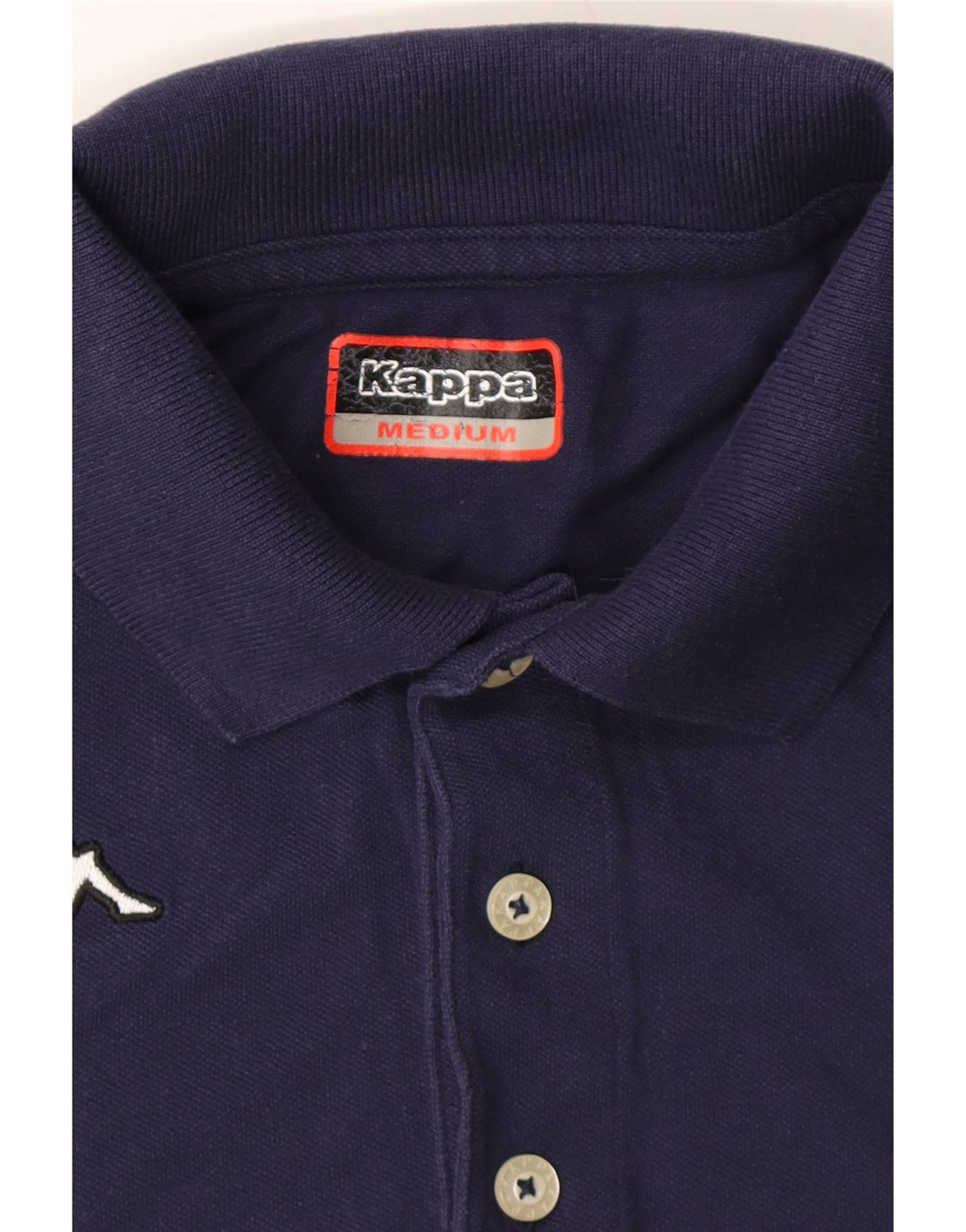 KAPPA Mens Polo Shirt Medium Navy Blue Cotton Vintage Kappa and Second-Hand Kappa from Messina Hembry 