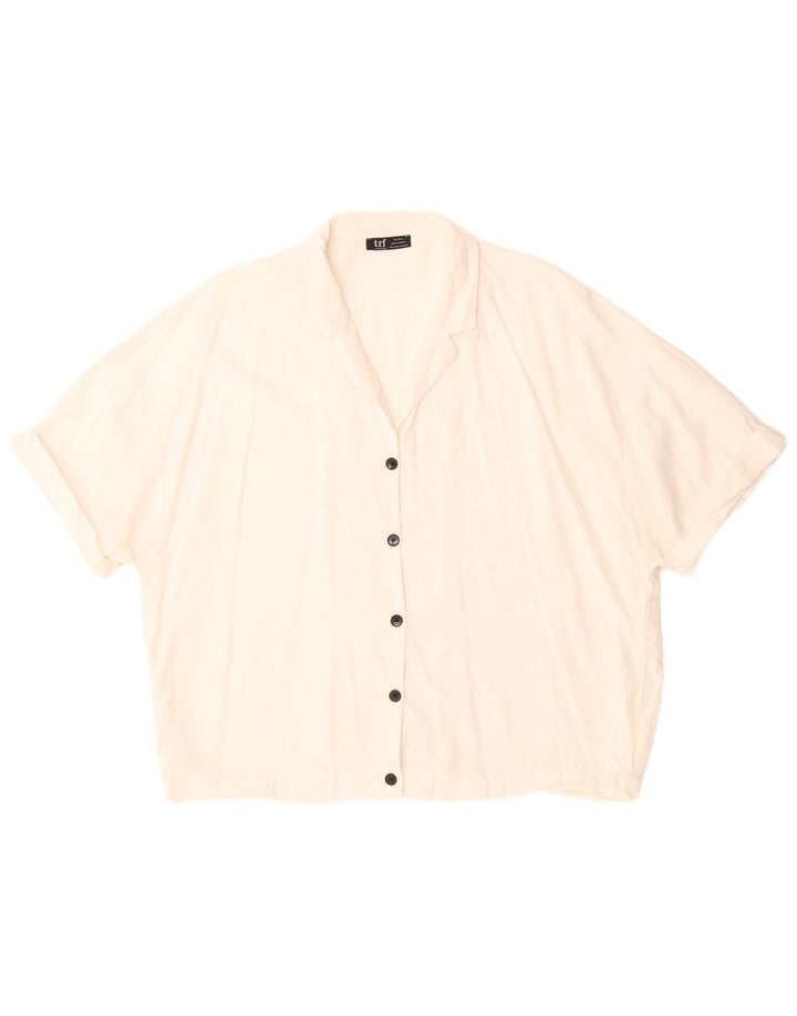 Camicia oversize a maniche corte da donna Zara UK 18 XL Bianca