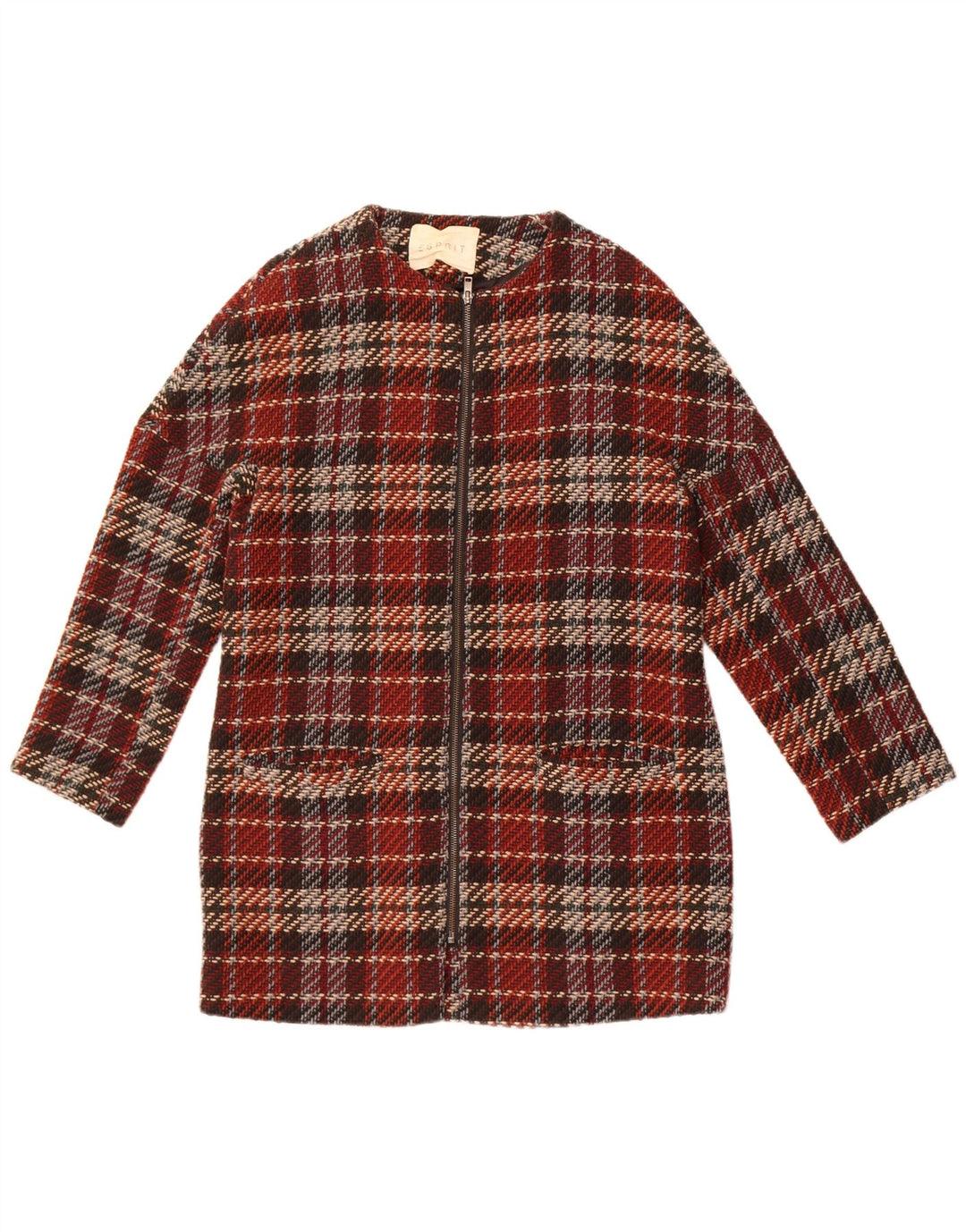 Soprabito da donna Esprit UK 12 medio bordeaux a quadri