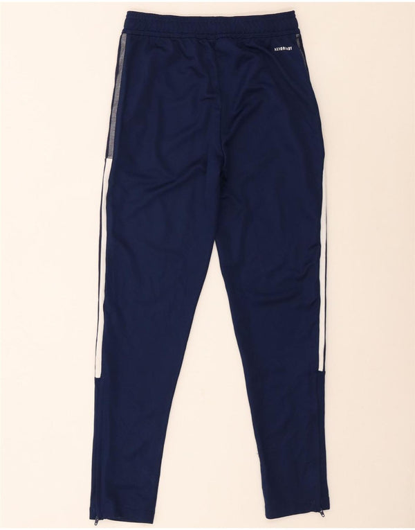 Pantaloni da tuta Adidas Aeroready da ragazzo 11-12 anni in poliestere blu navy