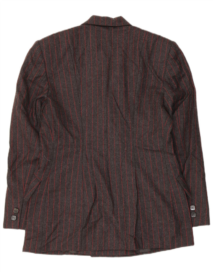 Set da 2 pezzi doppio petto da donna Aria UK 14 medio W26 lana a righe grigie