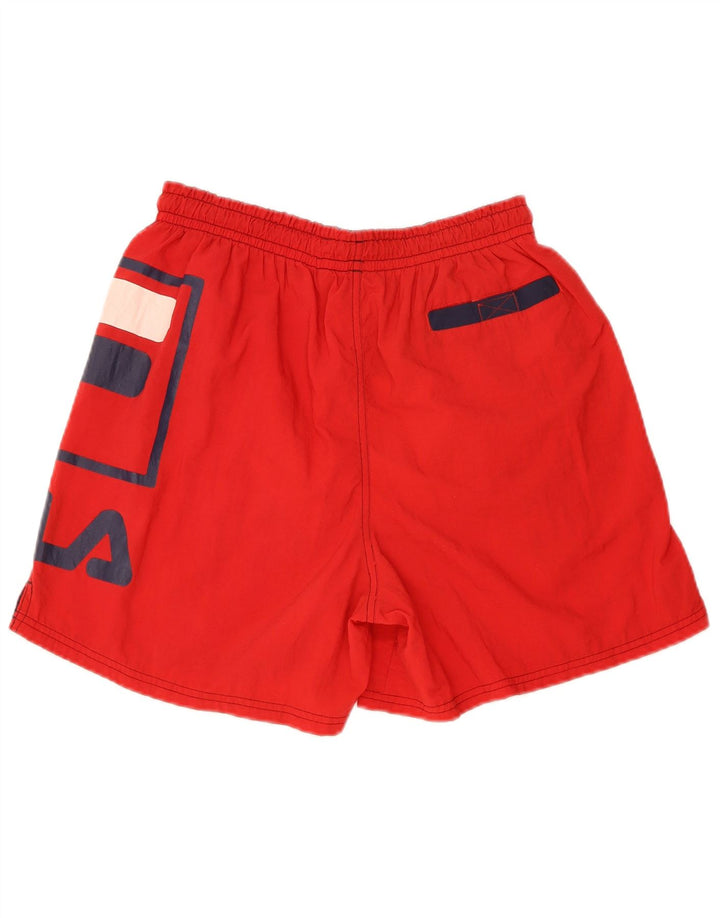 Pantaloncini sportivi grafici da uomo Fila in nylon rosso medio