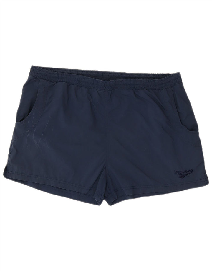 Pantaloncini sportivi Reebok da uomo di grandi dimensioni in nylon blu navy