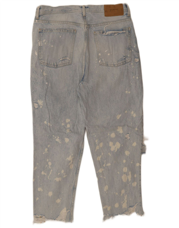 Jeans Zara da uomo affusolati effetto consumato EU 42 Large W32 L26 Blu