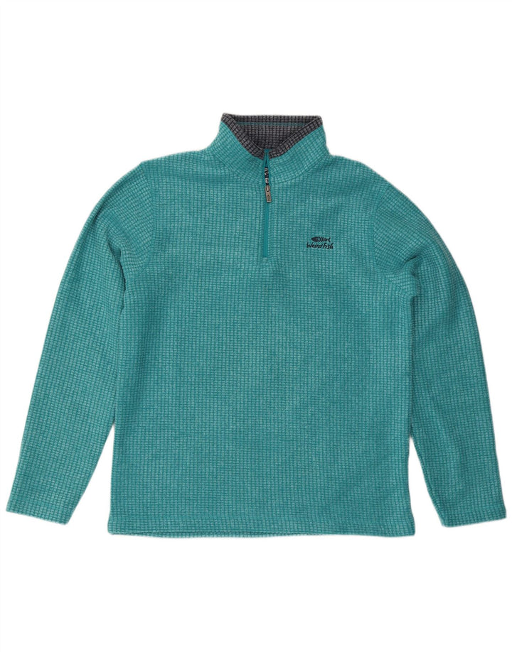 Maglione in pile da uomo con collo con zip Weird Fish, grande poliestere turchese