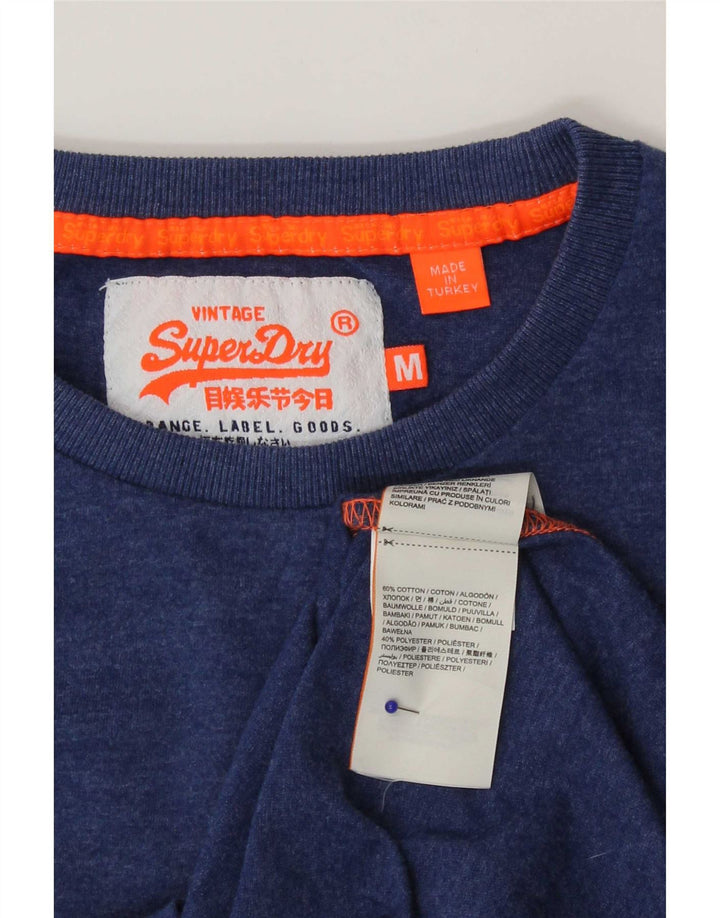 T-shirt da uomo Superdry Top in cotone blu medio