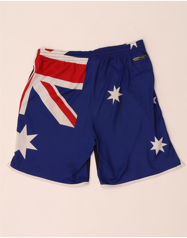 Pantaloncini sportivi grafici da uomo Errea, poliestere color block medio blu navy