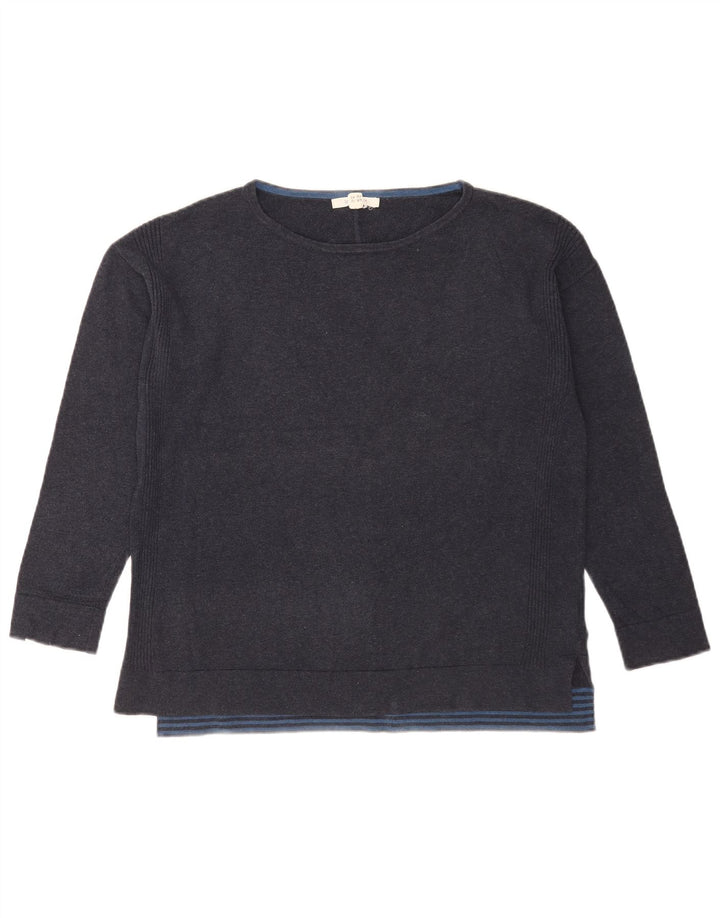 Maglione maglione con scollo a barca da donna di White Stuff UK 12 Cotone medio blu navy