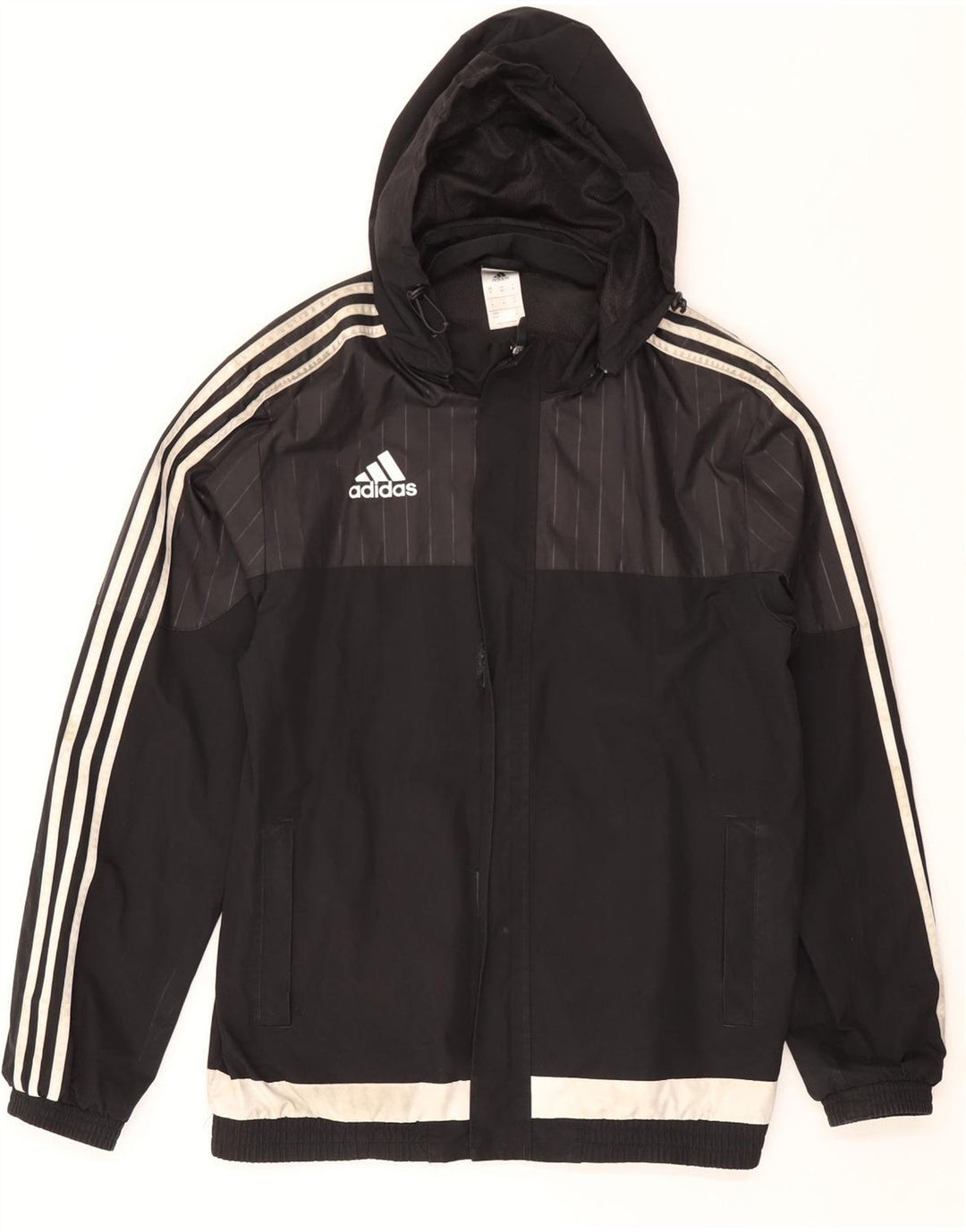 Giacca antipioggia da uomo ADIDAS con cappuccio UK 38 poliestere color block medio nero