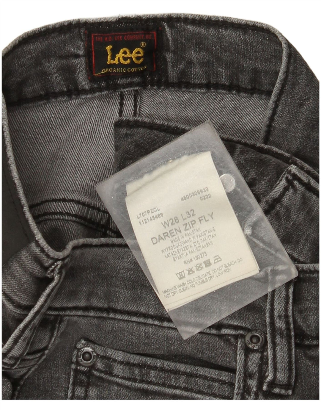 Jeans dritti da uomo Lee Daren Zip Fly W28 L28 cotone grigio