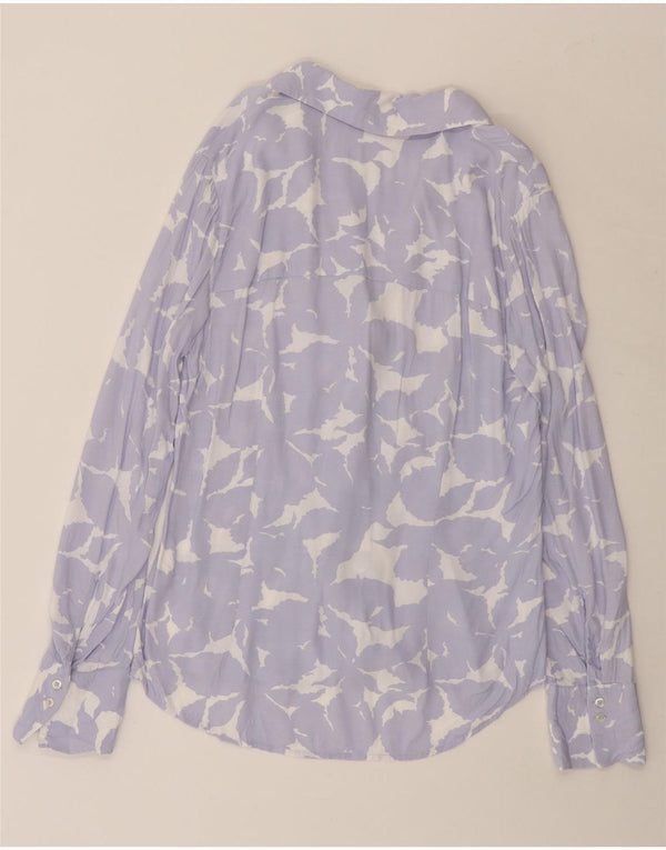 Camicia da donna BENETTON UK 14 Viscosa floreale viola medio