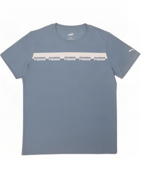 T-shirt grafica da donna Puma UK 18 XL cotone blu