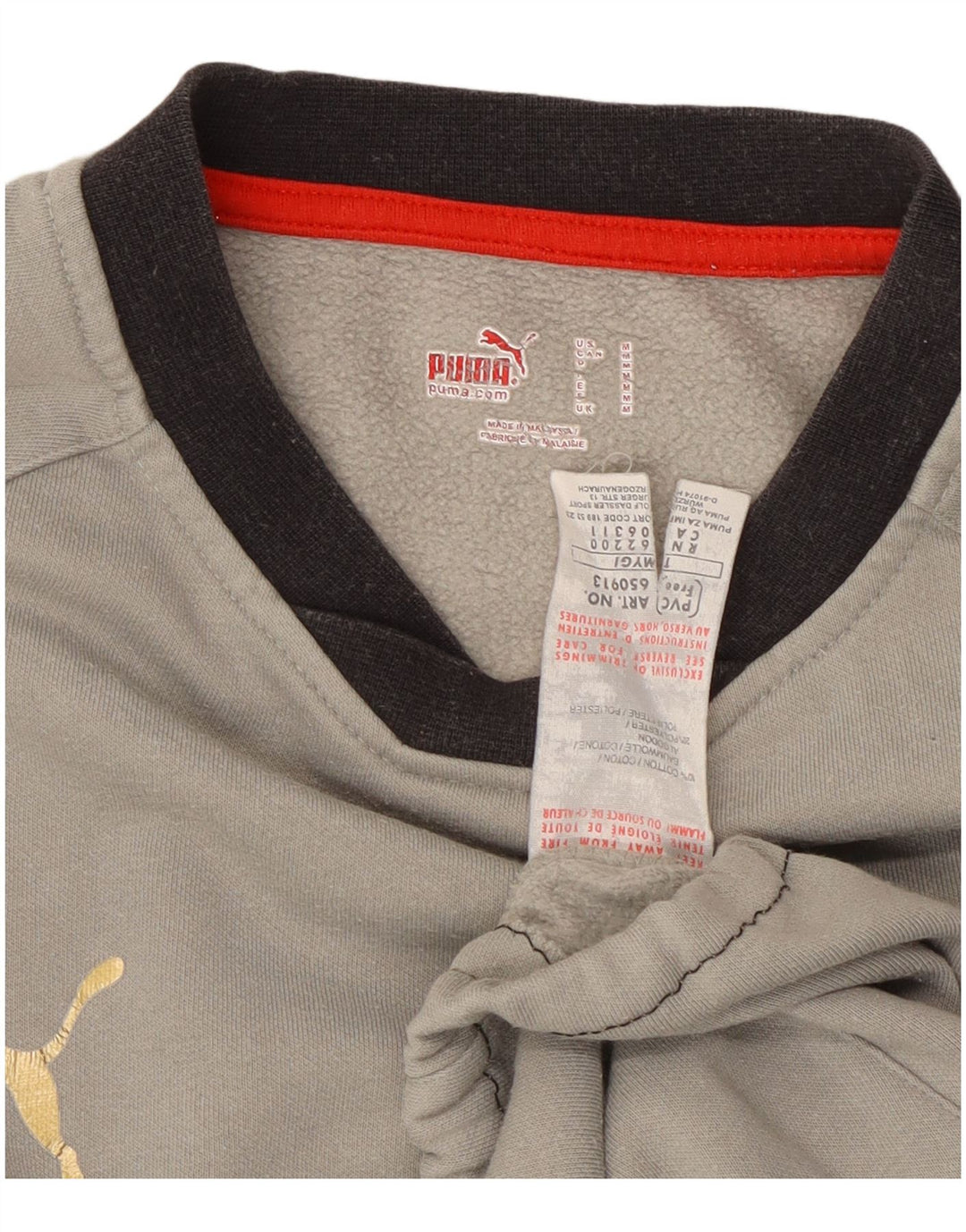 Felpa da uomo Puma Maglione in cotone color block grigio medio