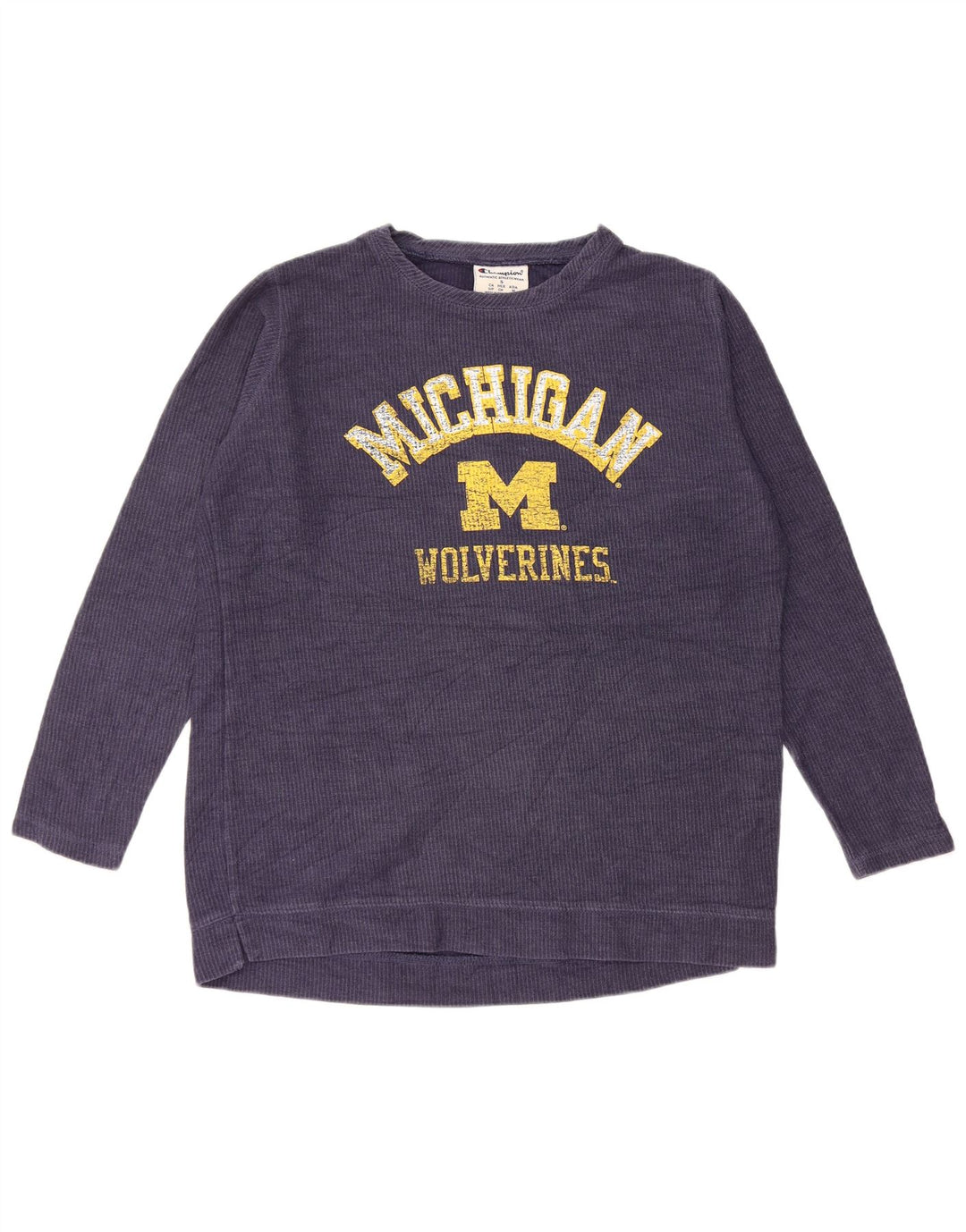 Champion Mens Michigan Wolverines Graphic Top manica lunga piccolo blu navy