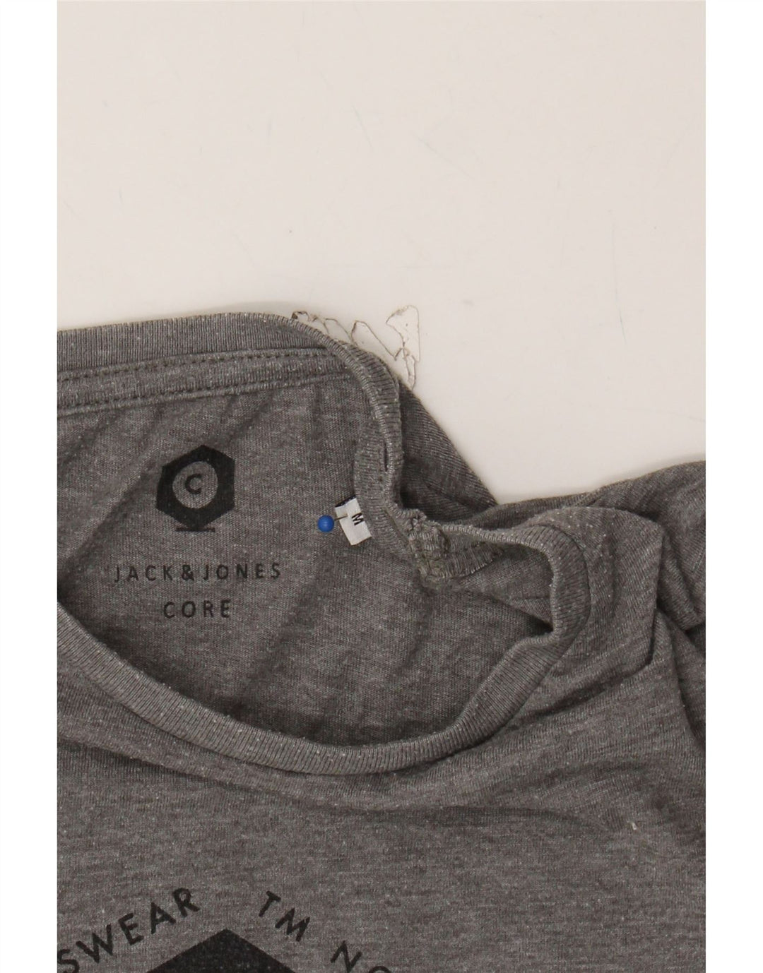 JACK & JONES Mens Graphic T-Shirt Top Medium Grey Cotton Vintage Jack & Jones and Second-Hand Jack & Jones from Messina Hembry 