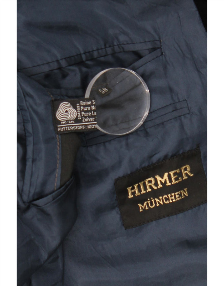 Giacca blazer lunga da donna vintage UK 14 blocco colore blu navy medio