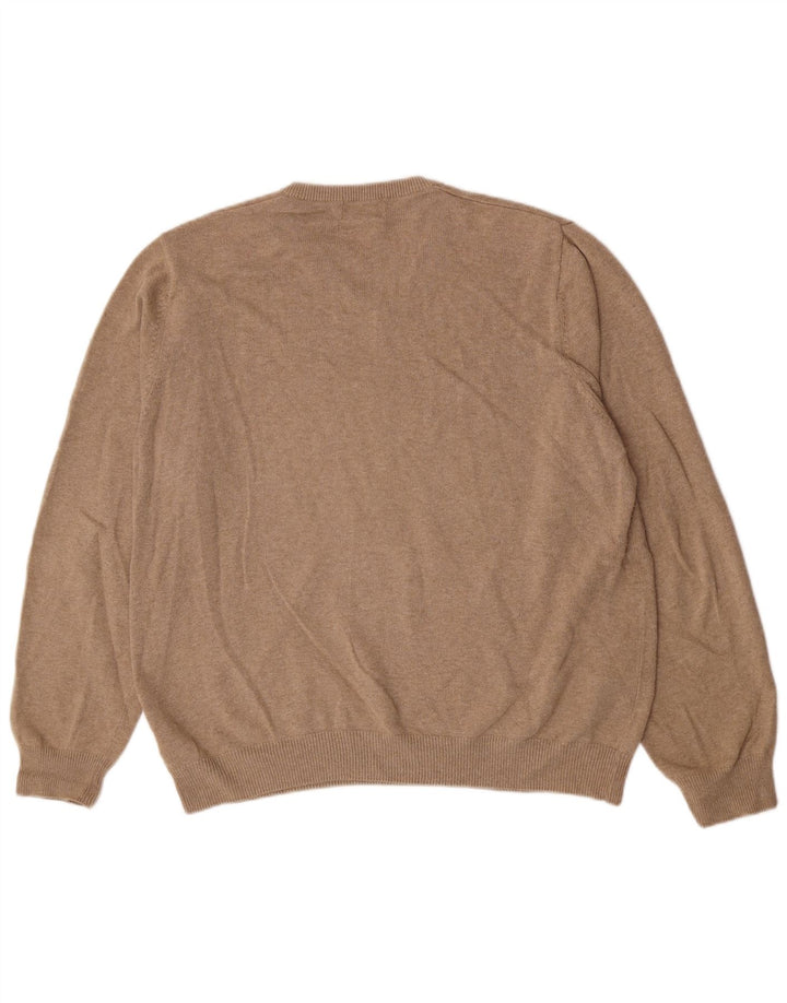 Maglione da uomo con scollo a V Marks & Spencer XL in cotone beige