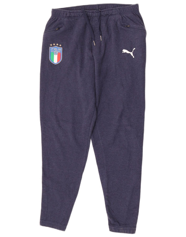 Pantaloni da tuta Puma Italia da uomo di grandi dimensioni in cotone blu navy
