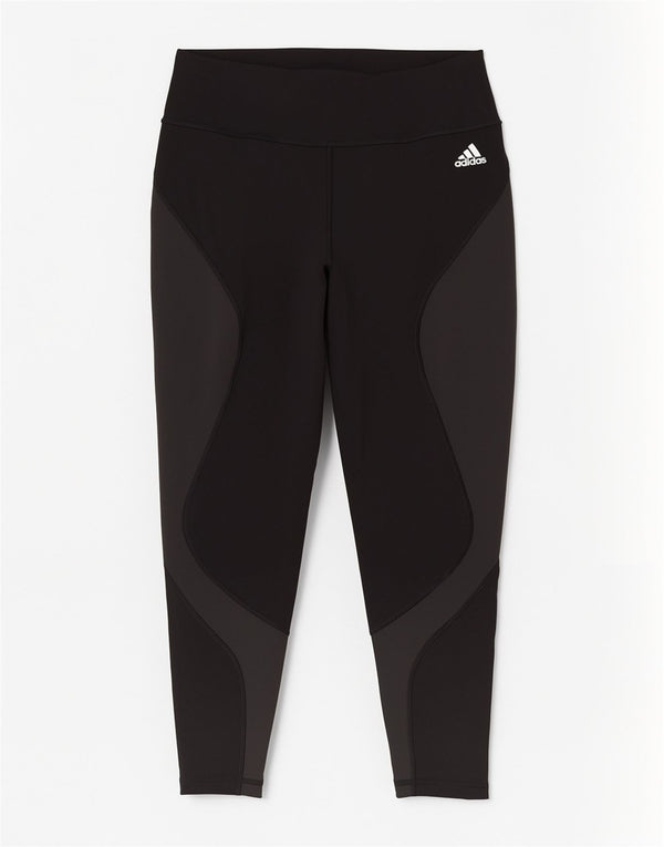 Leggings Adidas Aeroready da donna UK 20/22 XL Nero Colourblock Sports