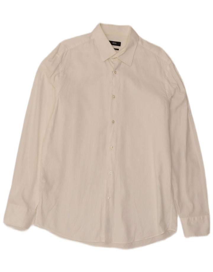 Camicia da uomo vestibilità regolare Hugo Boss taglia 41 grande cotone bianco