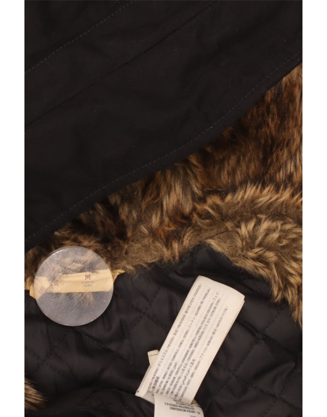 Giacca parka con cappuccio da donna HOLLISTER UK 14 poliestere nero medio