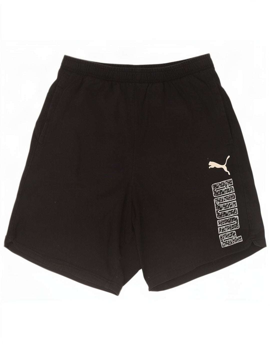 Pantaloncini sportivi grafici da uomo Puma cotone medio nero