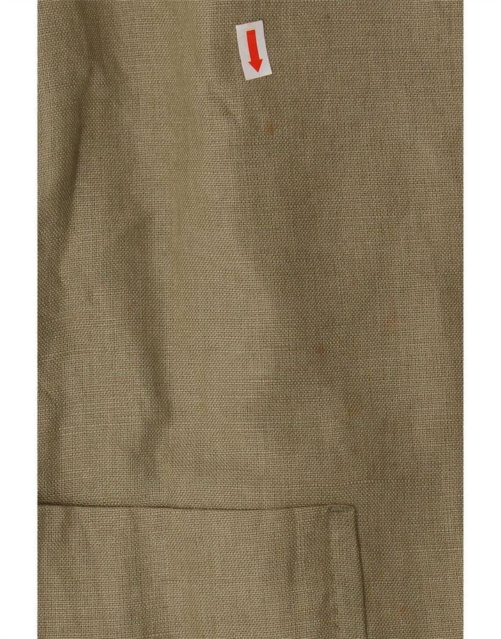Giacca blazer a 3 bottoni Marks & Spencer da uomo UK 40 Lino kaki medio