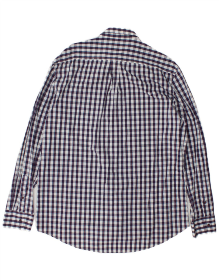 Camicia da uomo dalla vestibilità regolare di Dack 2XL in cotone a quadretti blu navy