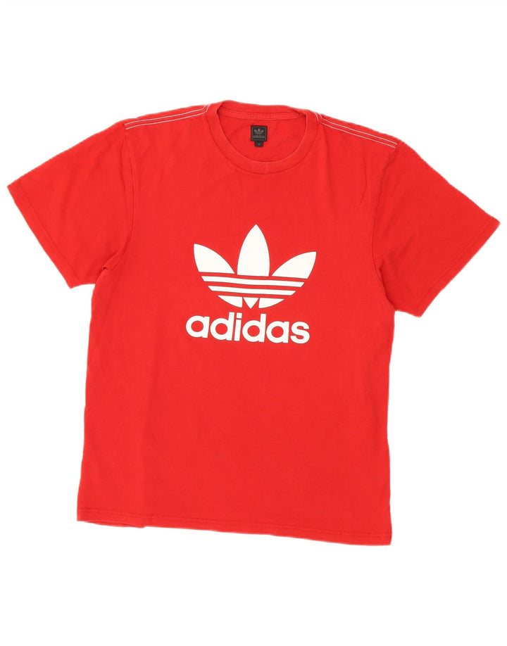 T-shirt grafica da uomo Adidas Top in cotone rosso medio