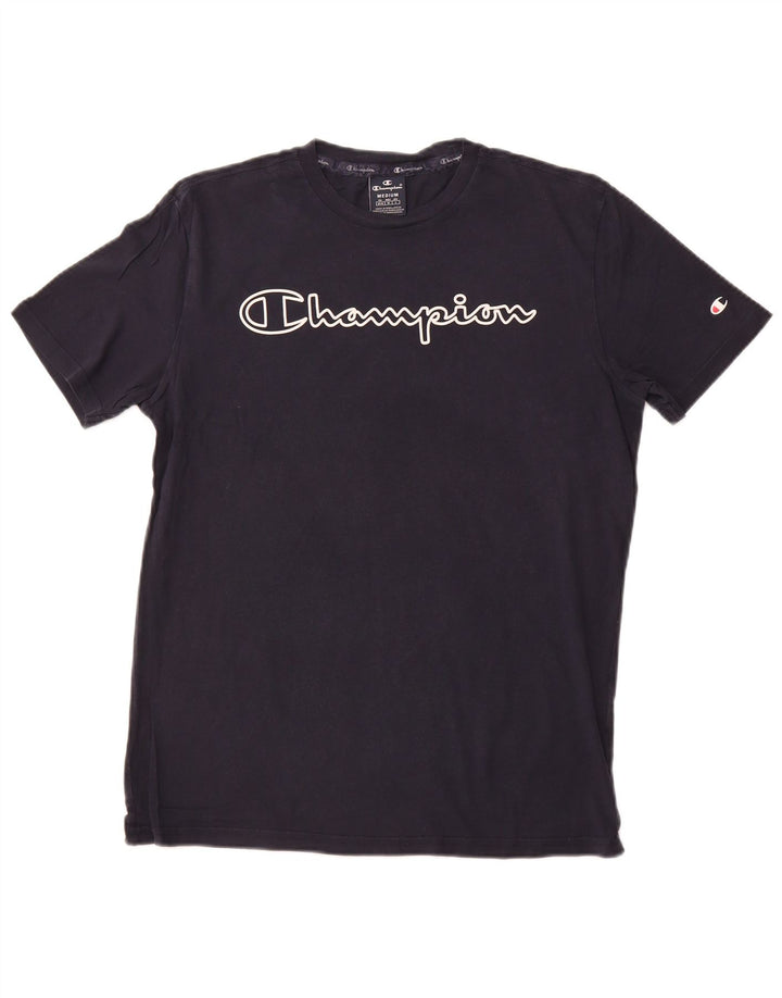 T-shirt grafica da uomo CHAMPION Top medio blu navy