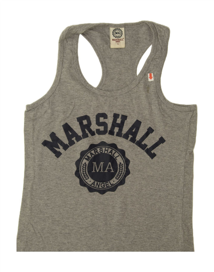 FRANKLIN & MARSHALL Mens Graphic Vest Top Small Grey Cotton Vintage Franklin & Marshall and Second-Hand Franklin & Marshall from Messina Hembry 