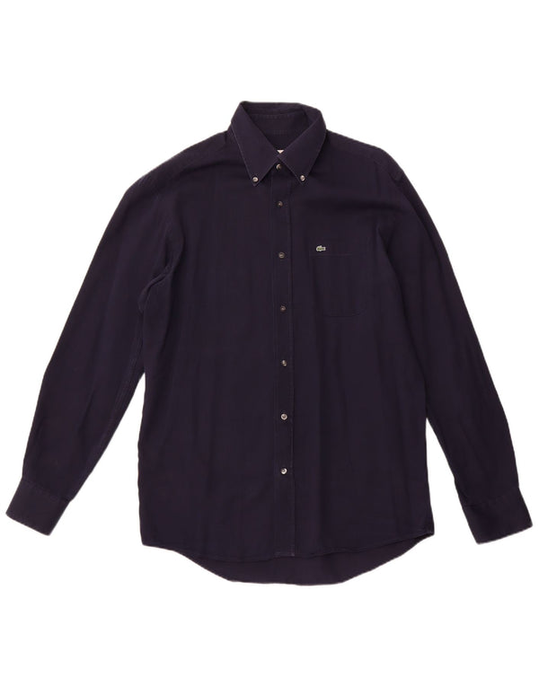 Camicia LACOSTE vestibilità regolare da uomo taglia 41 cotone medio blu navy