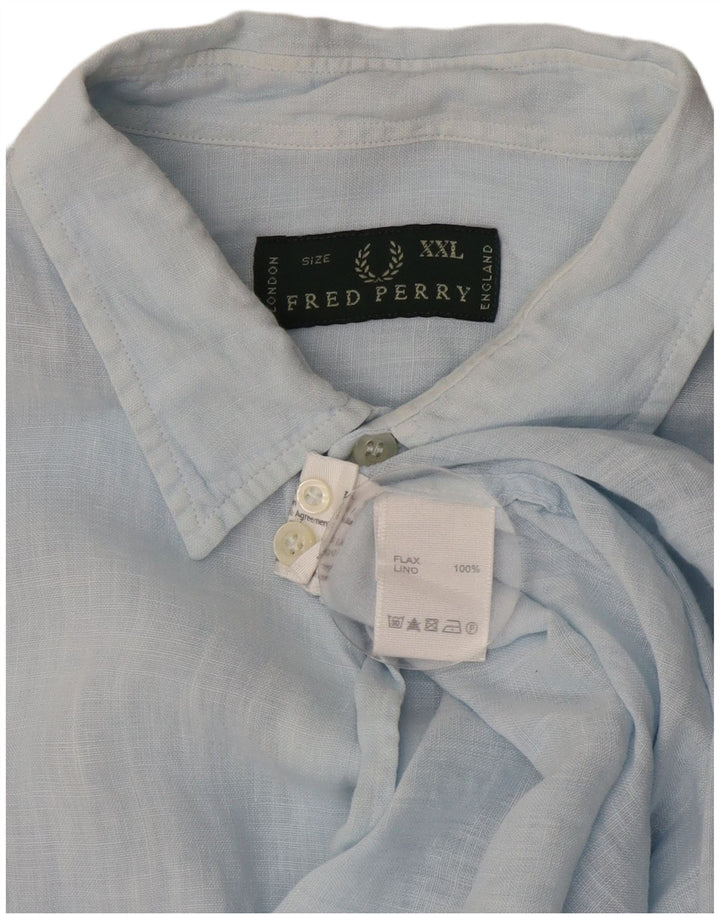 Camicia da uomo Fred Perry 2XL Lino blu